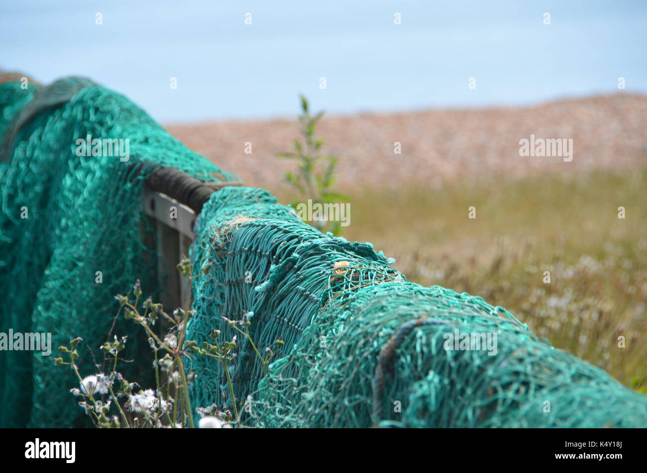 Bateau de pêche sur le stade à Hastings Banque D'Images