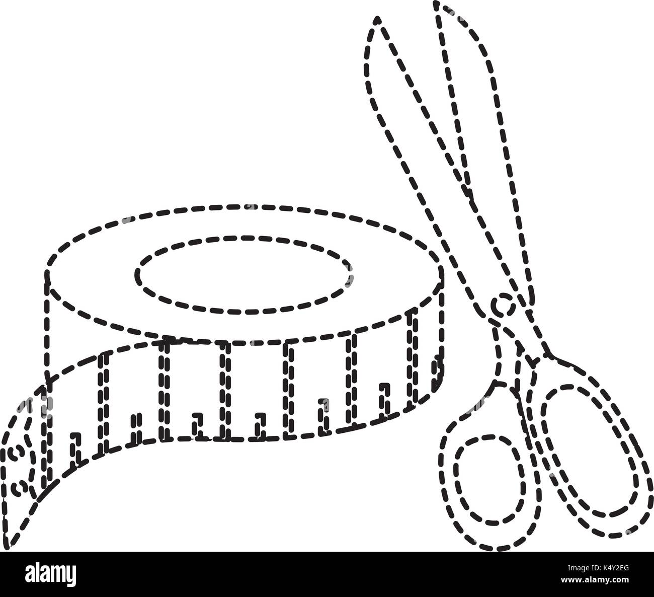 Ruban De Mesure Avec Des Ciseaux De Couture Vector Illustration Design Image Vectorielle Stock Alamy