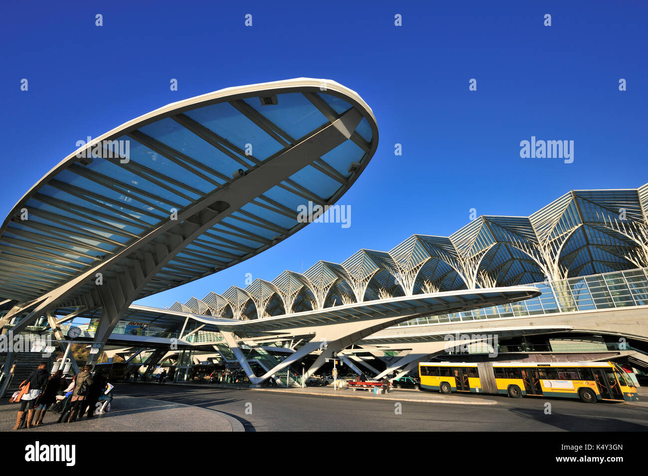 Oriente Station, conçue par l'architecte Santiago Calatrava. Lisbonne, Portugal Banque D'Images
