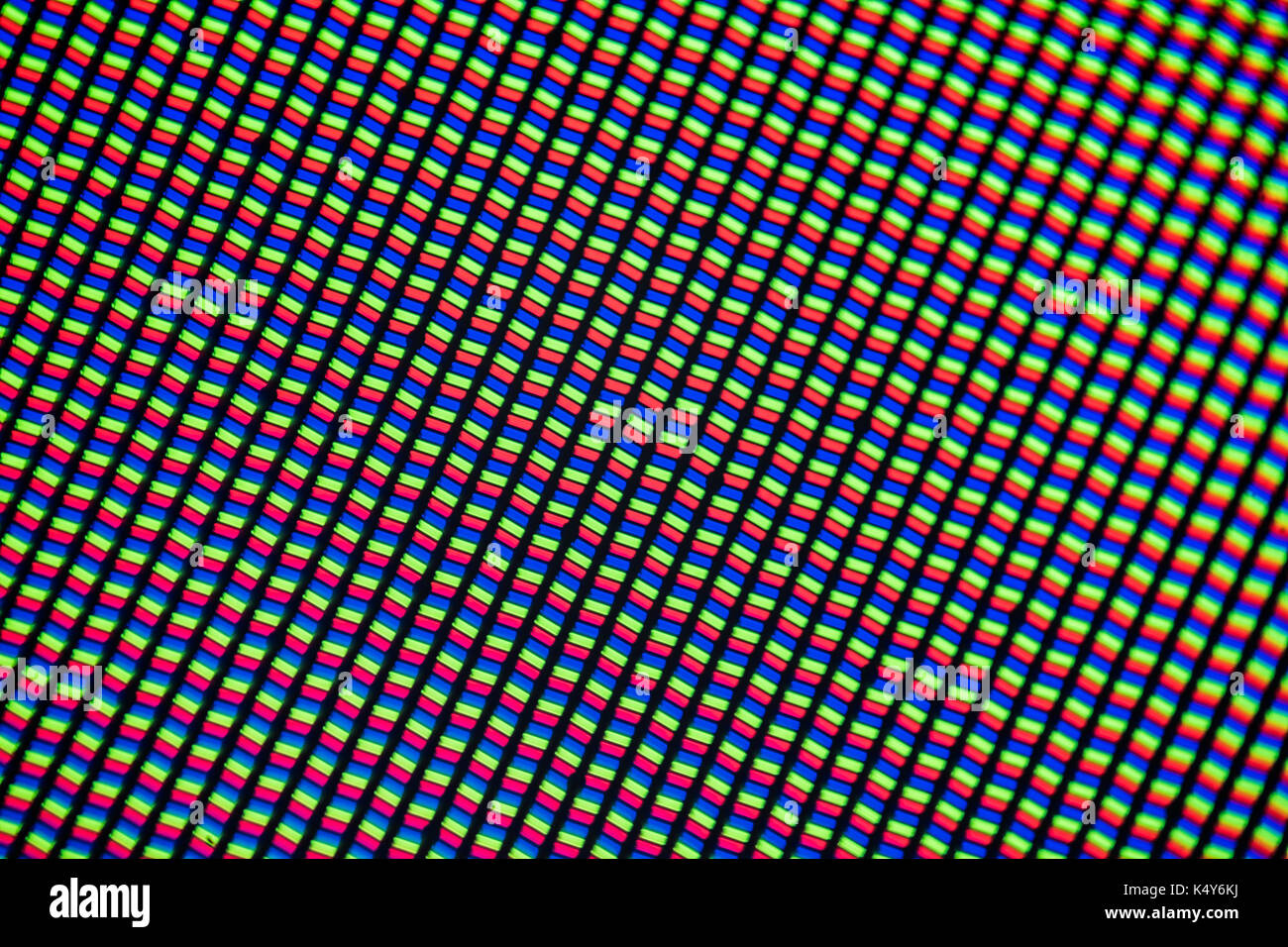 Photomicrographie de lumière d'un écran lcd mobile vu à travers un microscope Banque D'Images