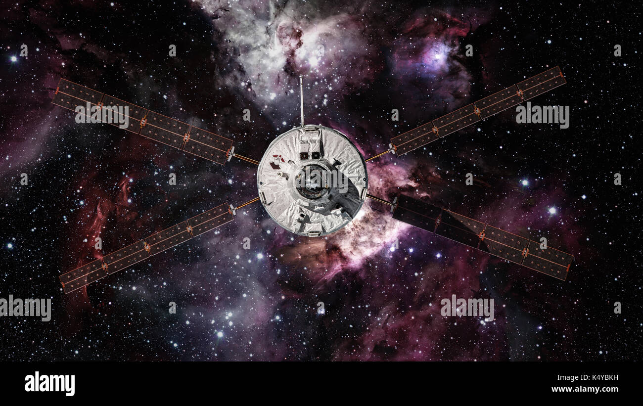 L'Agence spatiale européenne d'Automated Transfer Vehicle-4 dans l'espace. Banque D'Images