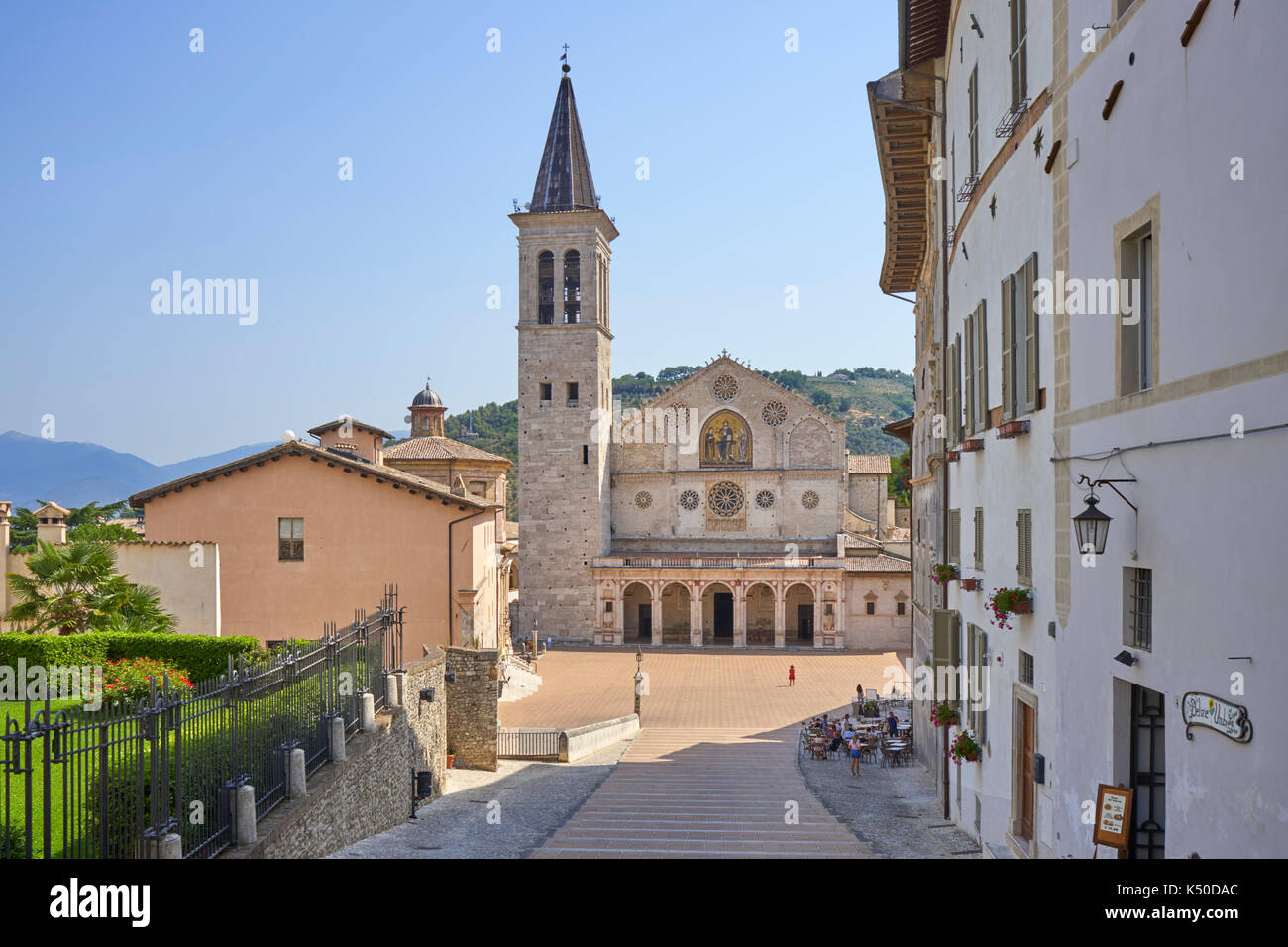 Duomo, ou la cathédrale, Spoleto, Ombrie, Italie Banque D'Images