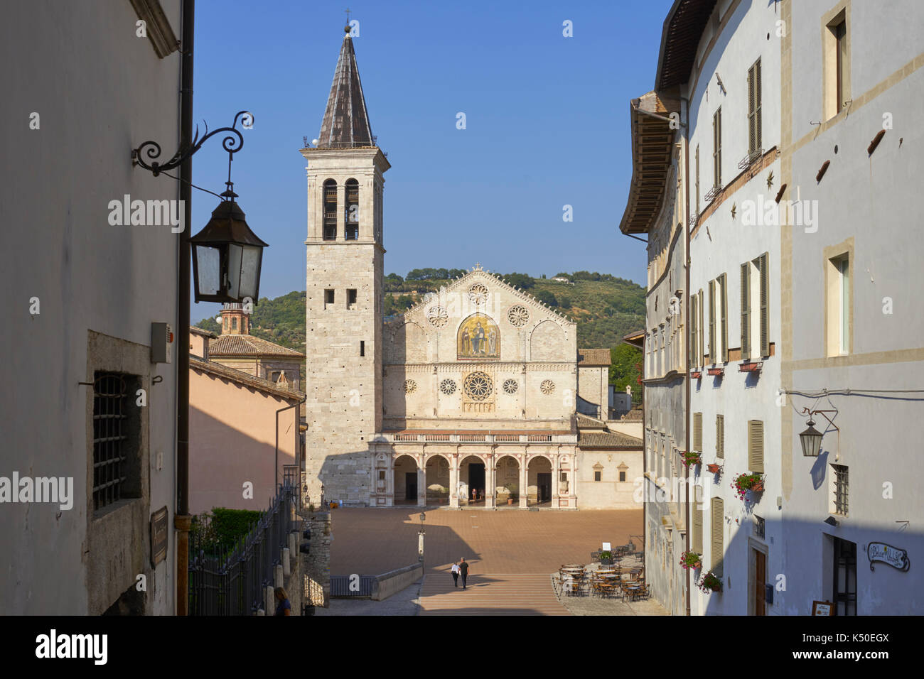 Duomo, ou la cathédrale, Spoleto, Ombrie, Italie Banque D'Images