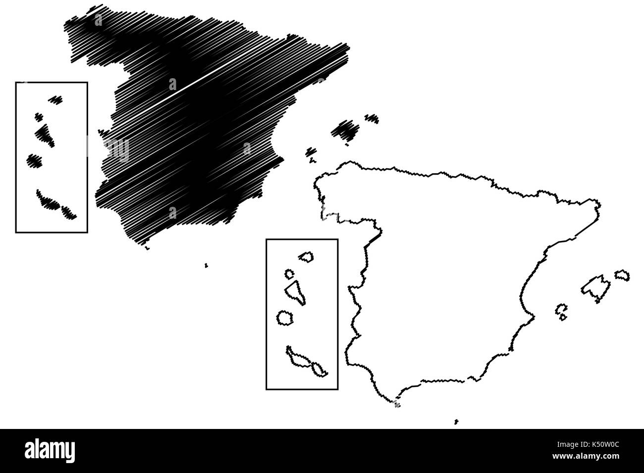La carte d'Espagne, d'illustration vectorielle scribble croquis espagne Illustration de Vecteur La carte d'Espagne, d'illustration vectorielle scribble croquis espagne Illustration de Vecteur