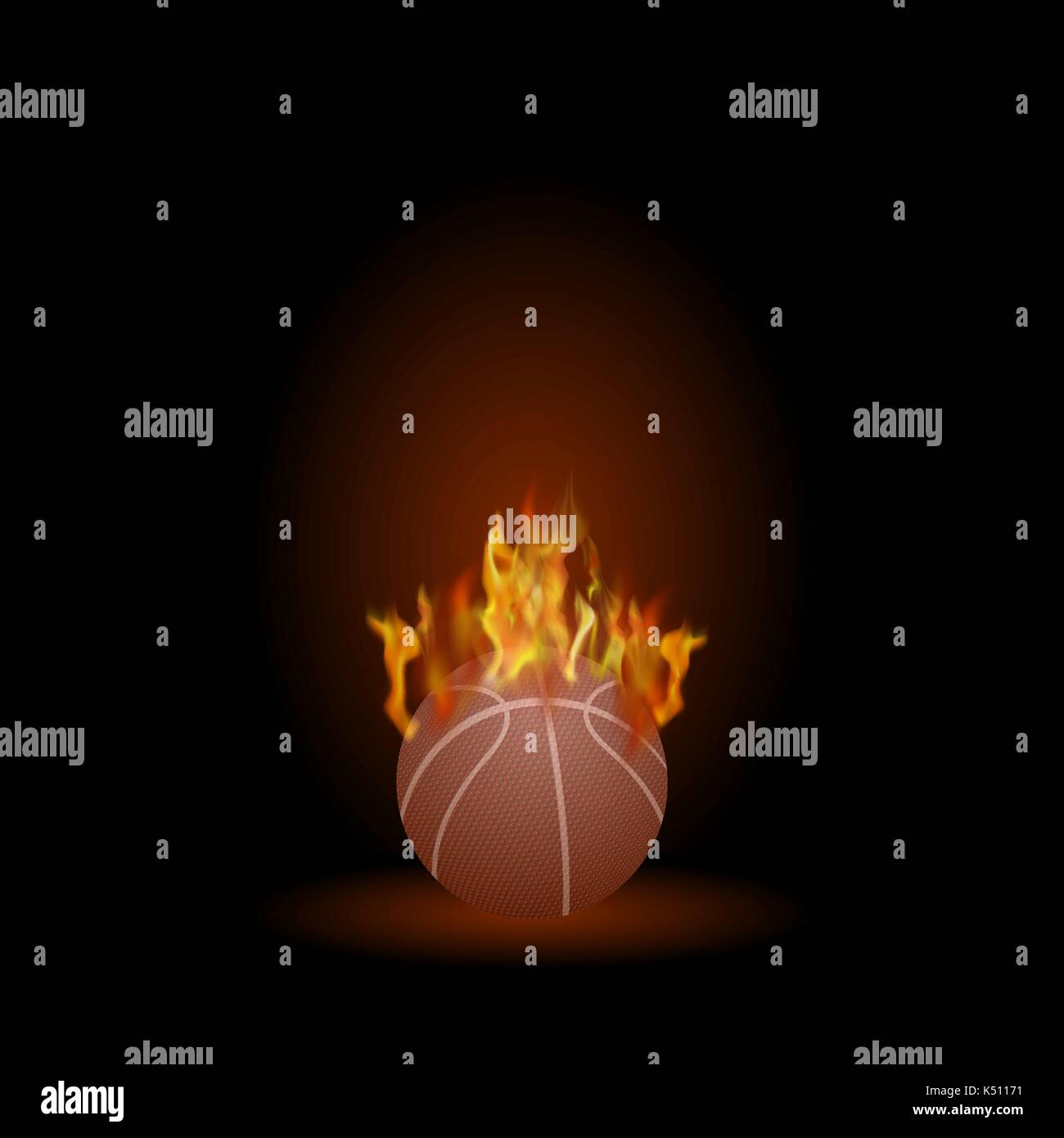 L'icône de gravure de basket orange Ball Illustration de Vecteur