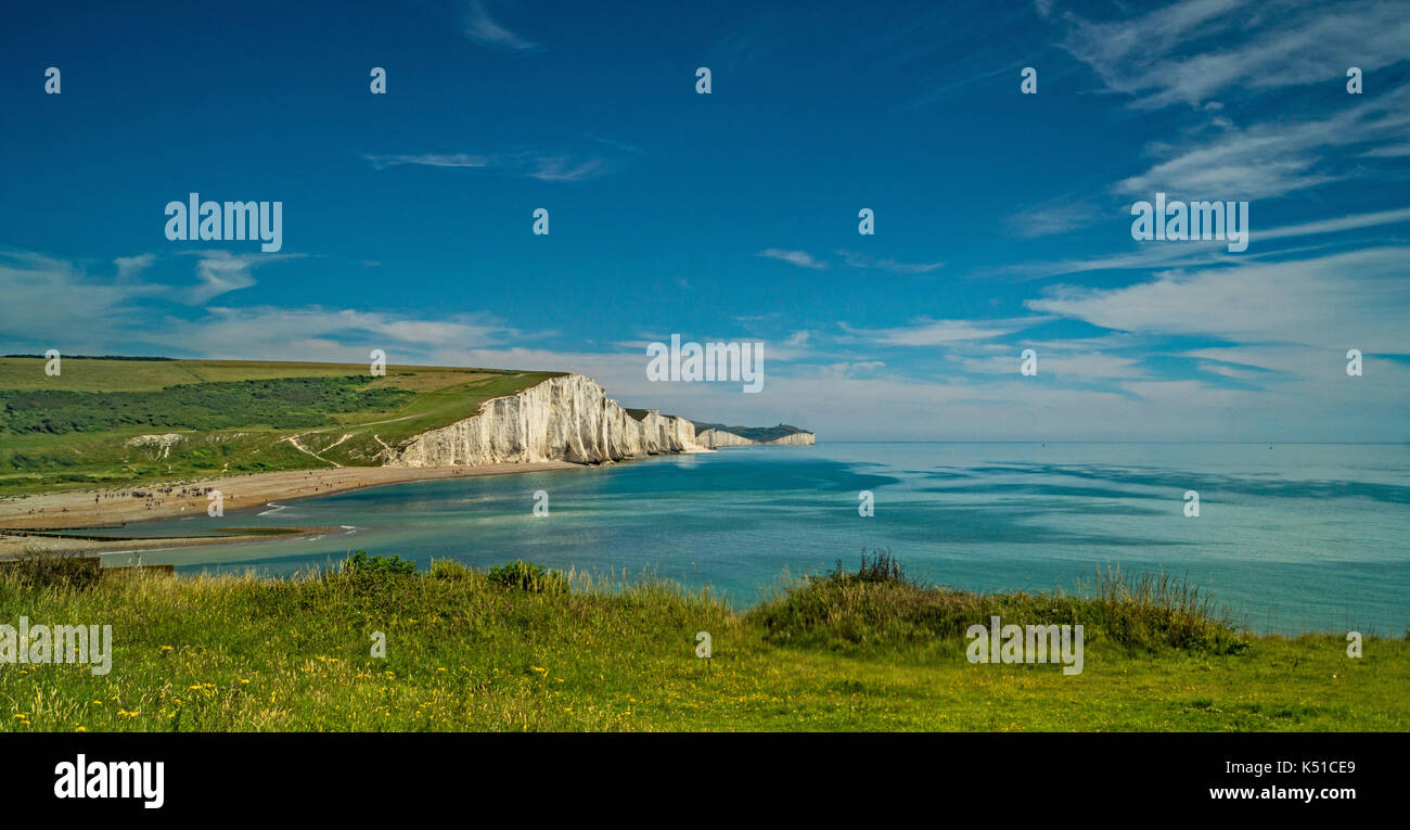 Les sept soeurs cliffs,Sussex England Banque D'Images