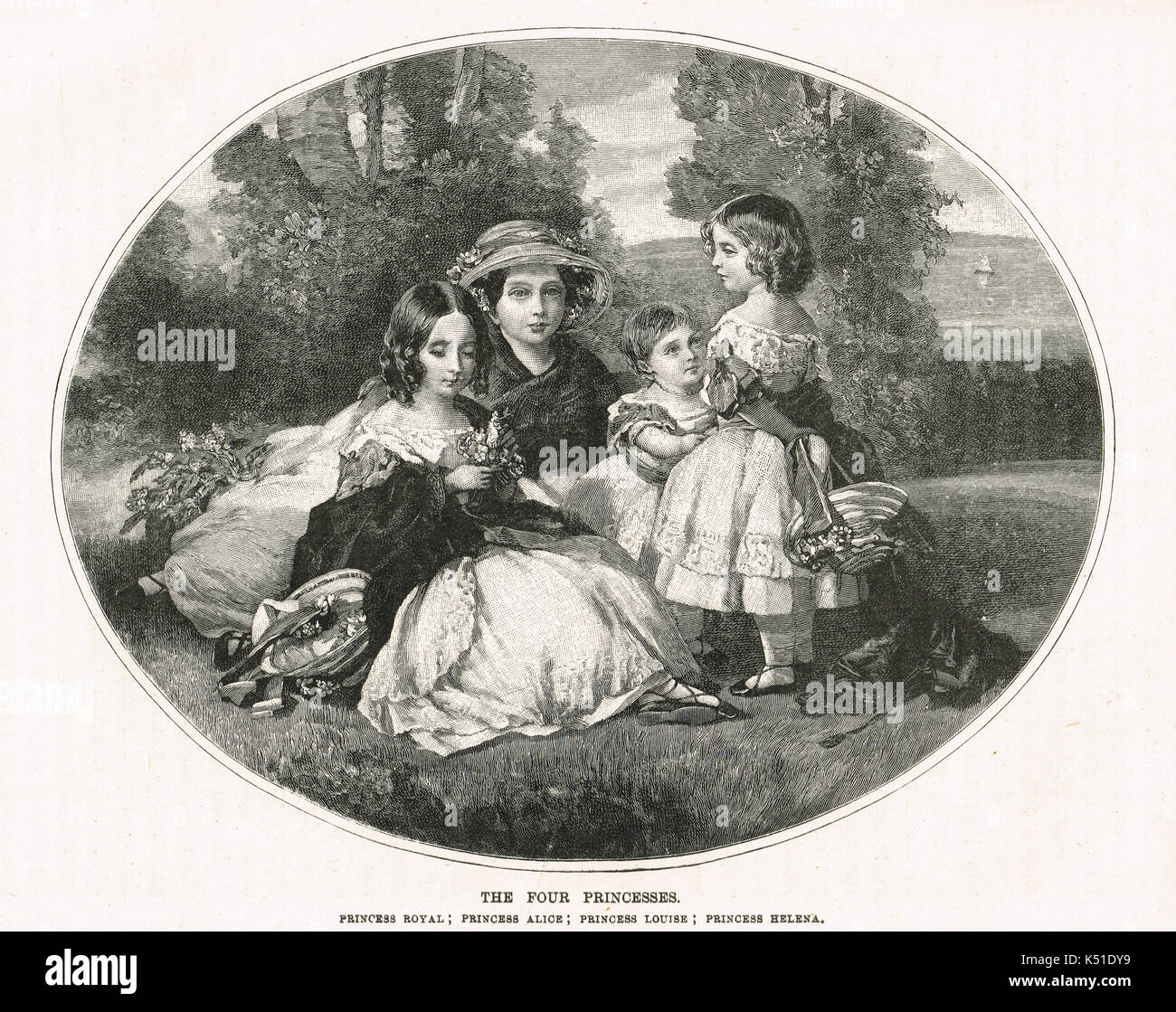 Les filles de la reine Victoria et Albert, vers 1849 Banque D'Images
