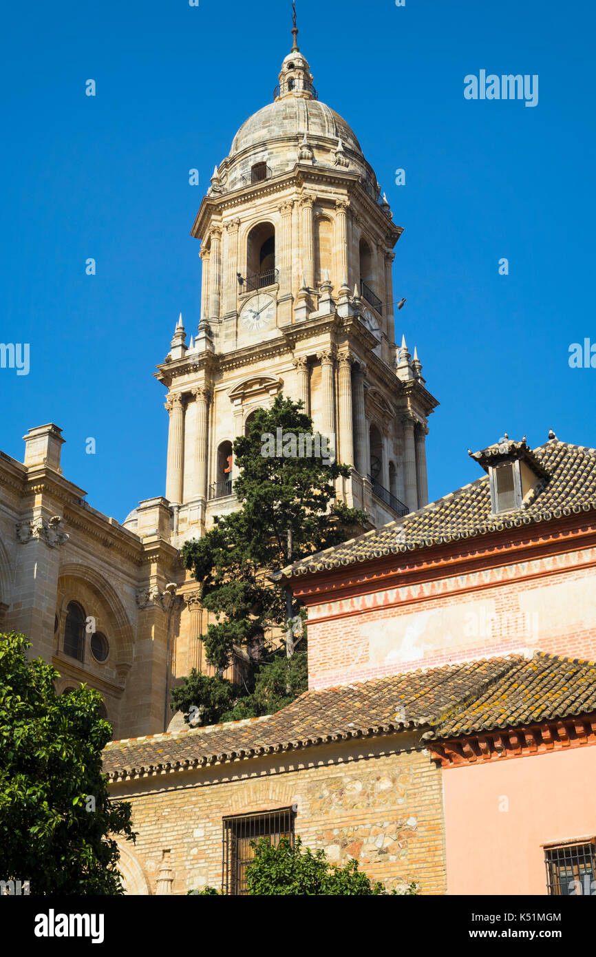 Malaga, Costa del sol, la province de Malaga, Andalousie, Espagne du sud. La cathédrale renaissance. plein nom espagnol est la Santa Iglesia Catedral Basilica Banque D'Images