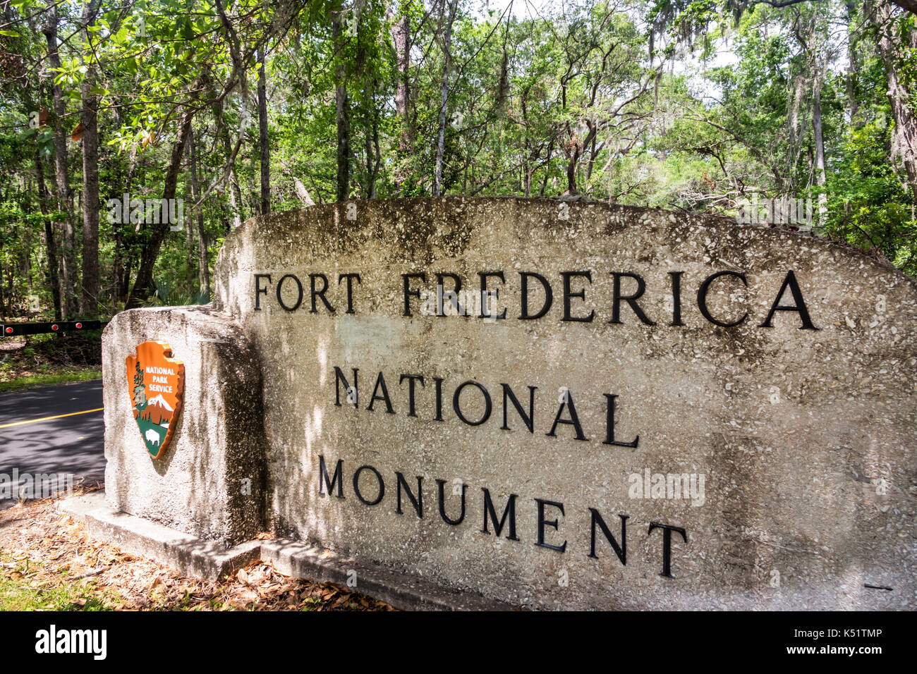 Géorgie, St.Simons Island,National Park Service,fort Frederica National Monument,site archéologique,panneau,USA Etats-Unis Amérique du Nord, Banque D'Images