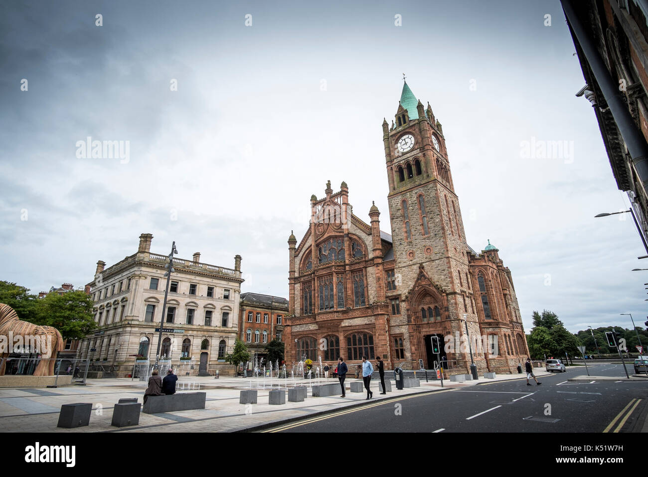 Une vue de la Guildhall à derry / Londonderry (Irlande du Nord) Banque D'Images