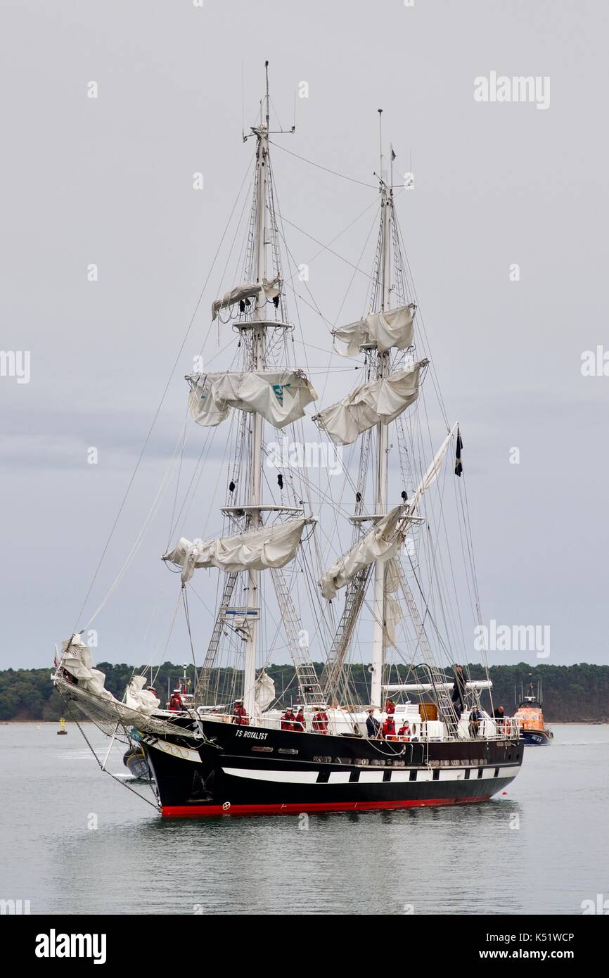 Entrer dans le port de Poole royaliste TS Banque D'Images