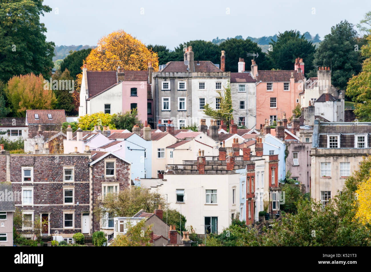 Maisons dans la région de Clifton Bristol. Banque D'Images