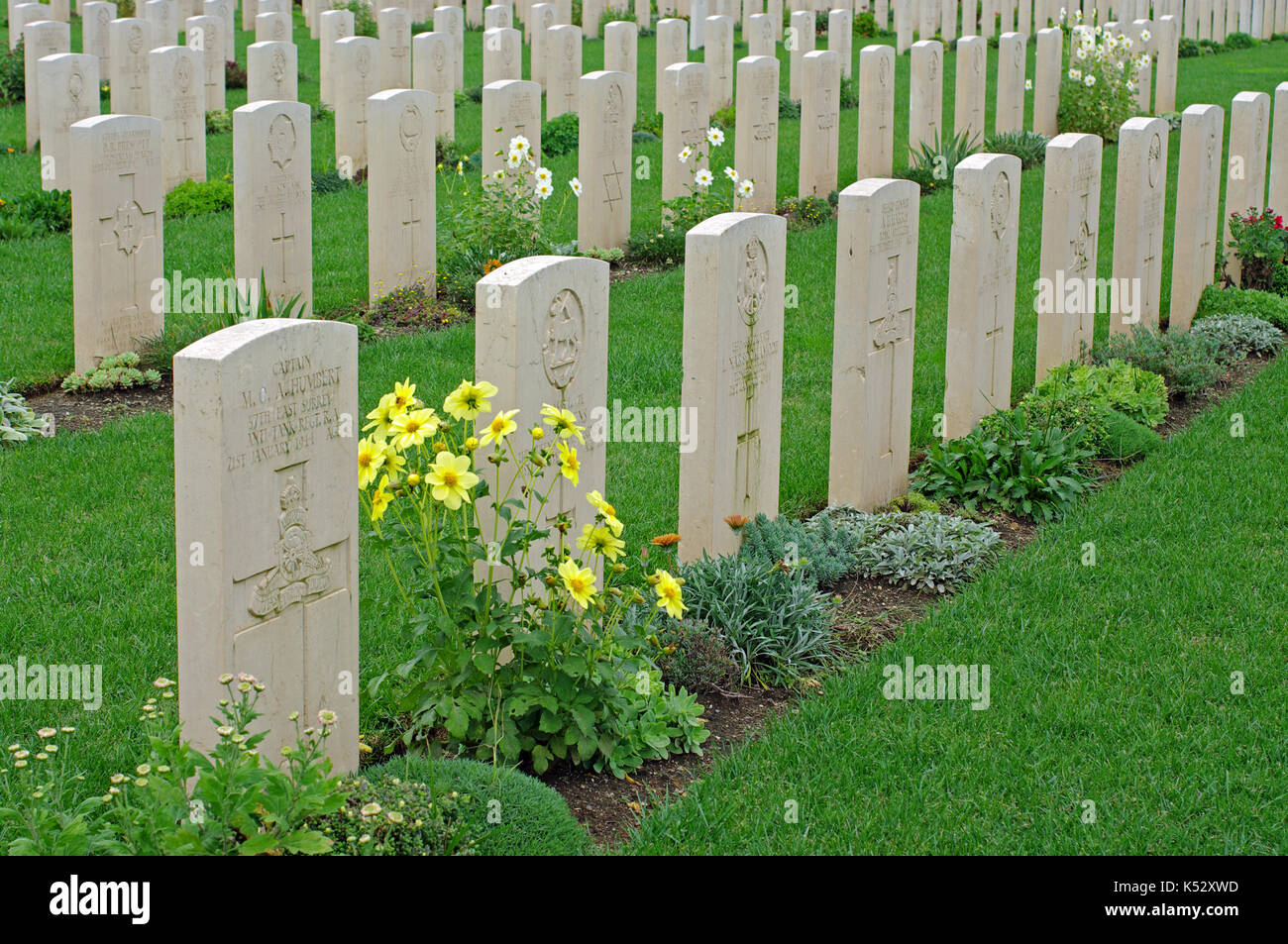 Seconde guerre mondiale : cimetière militaire à minturno (Italie) pour les soldats du Commonwealth Banque D'Images