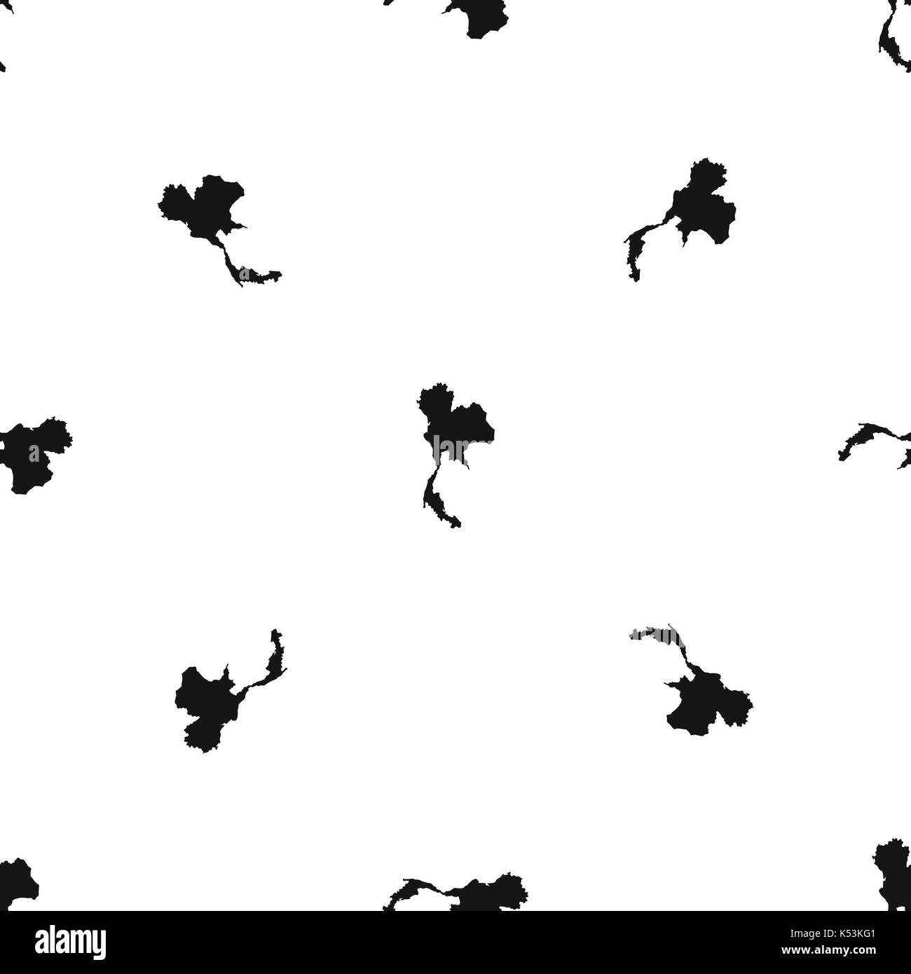 La Thaïlande carte noire transparente Illustration de Vecteur