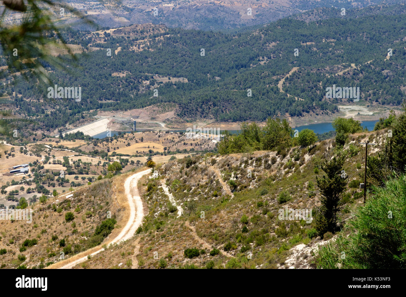 Asprokremmos dam, Chypre Banque D'Images