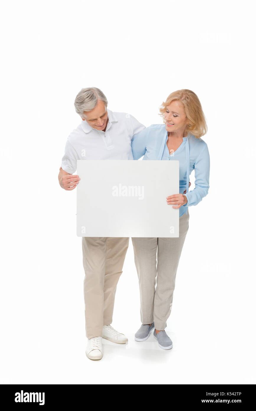 Couple avec carte vide Banque D'Images