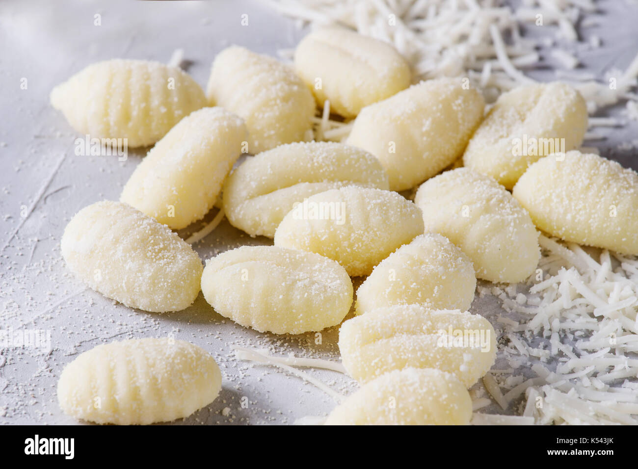 Gnocchi de pommes de terre non cuites brutes Banque D'Images