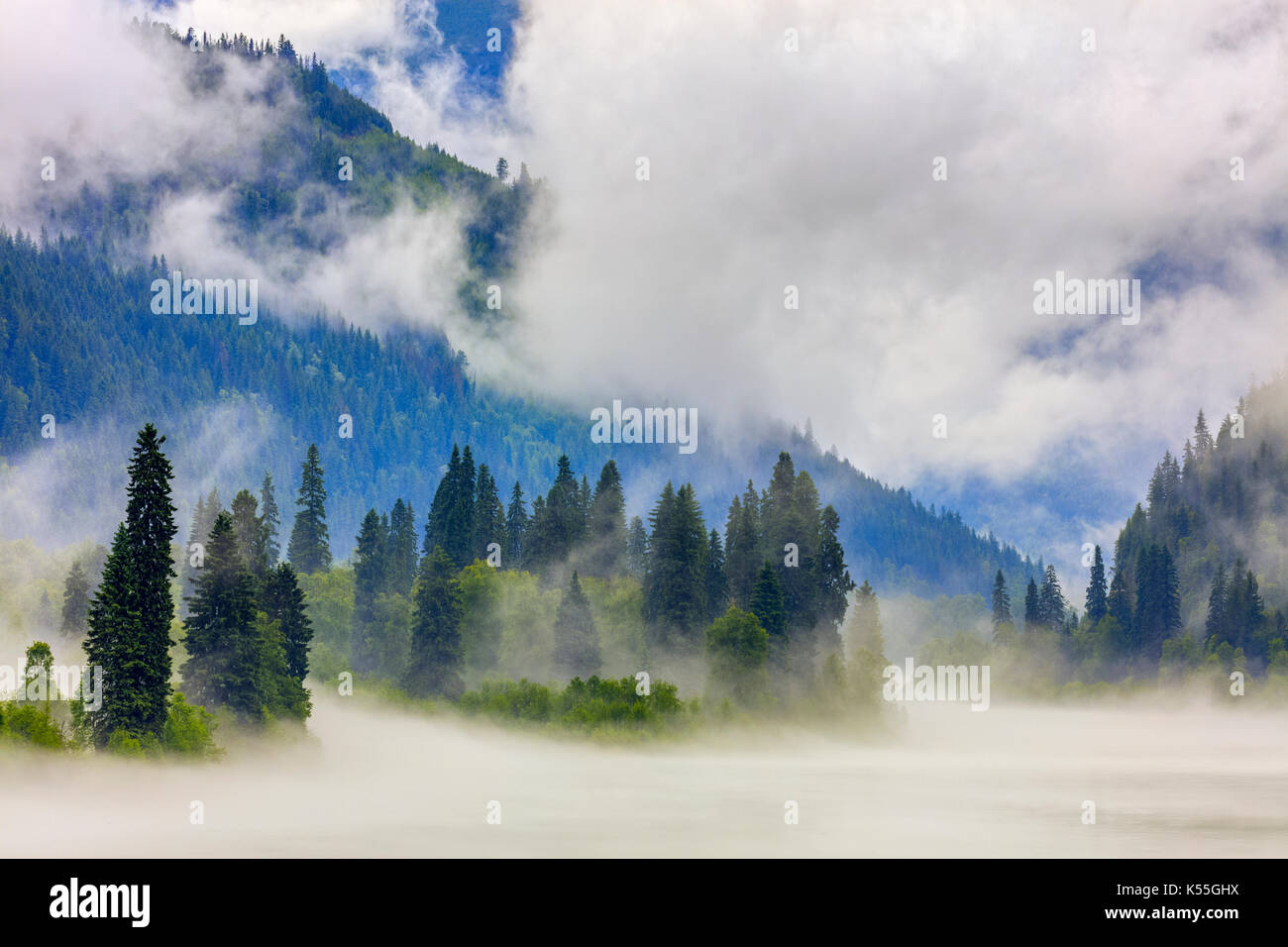 La rivière North Thompson en Colombie-Britannique, Canada Banque D'Images