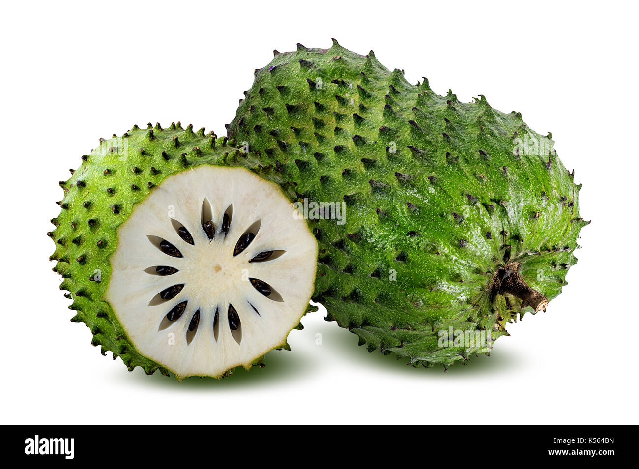 Annona muricata.corossol fruit (pomme de sucre ,l'anone ) isolé sur fond blanc Banque D'Images