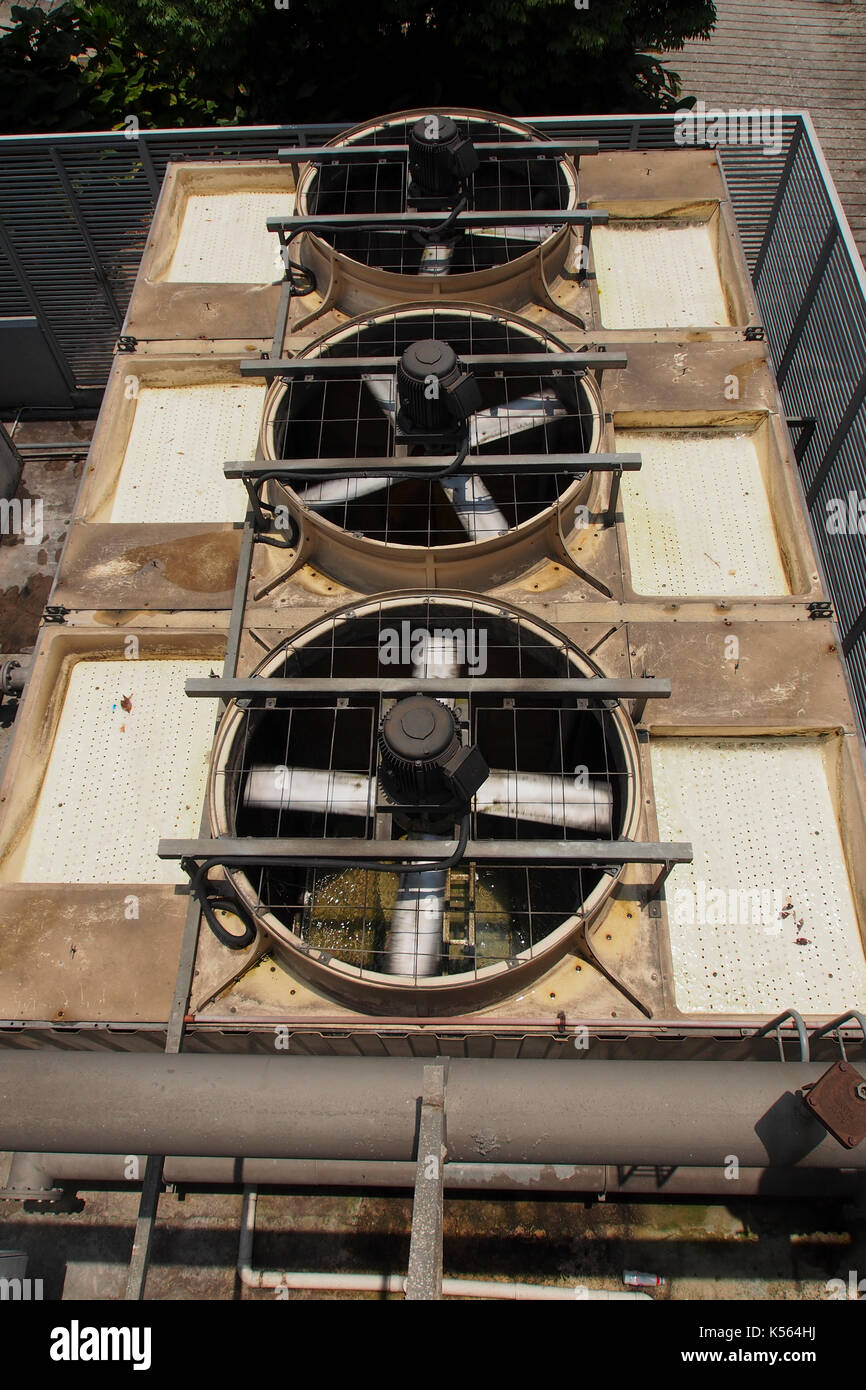 Chauffage industriel récupérateur de ventilation et de climatisation Banque D'Images