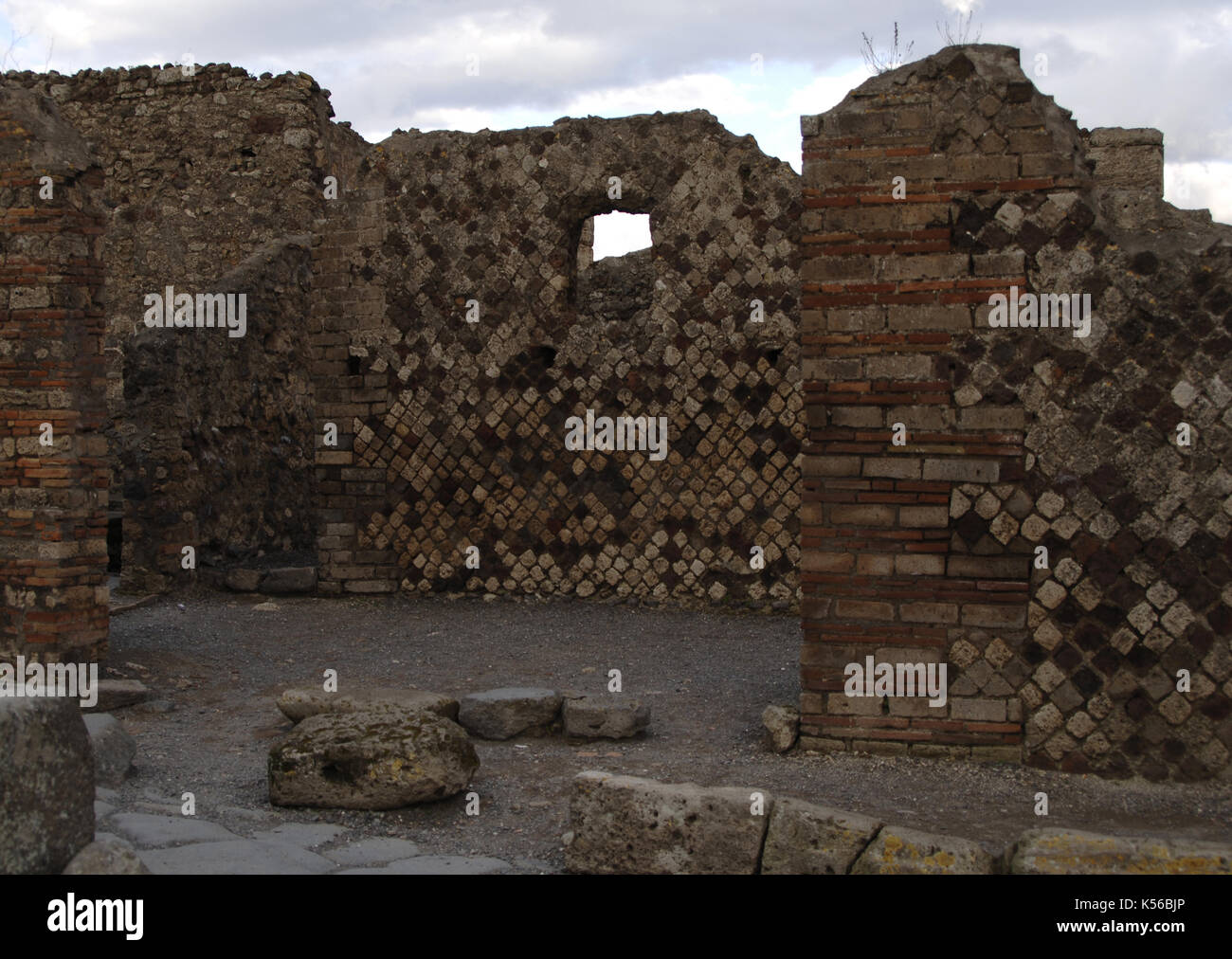 Italie. Pompéi. ancien bâtiment. ruines. Banque D'Images