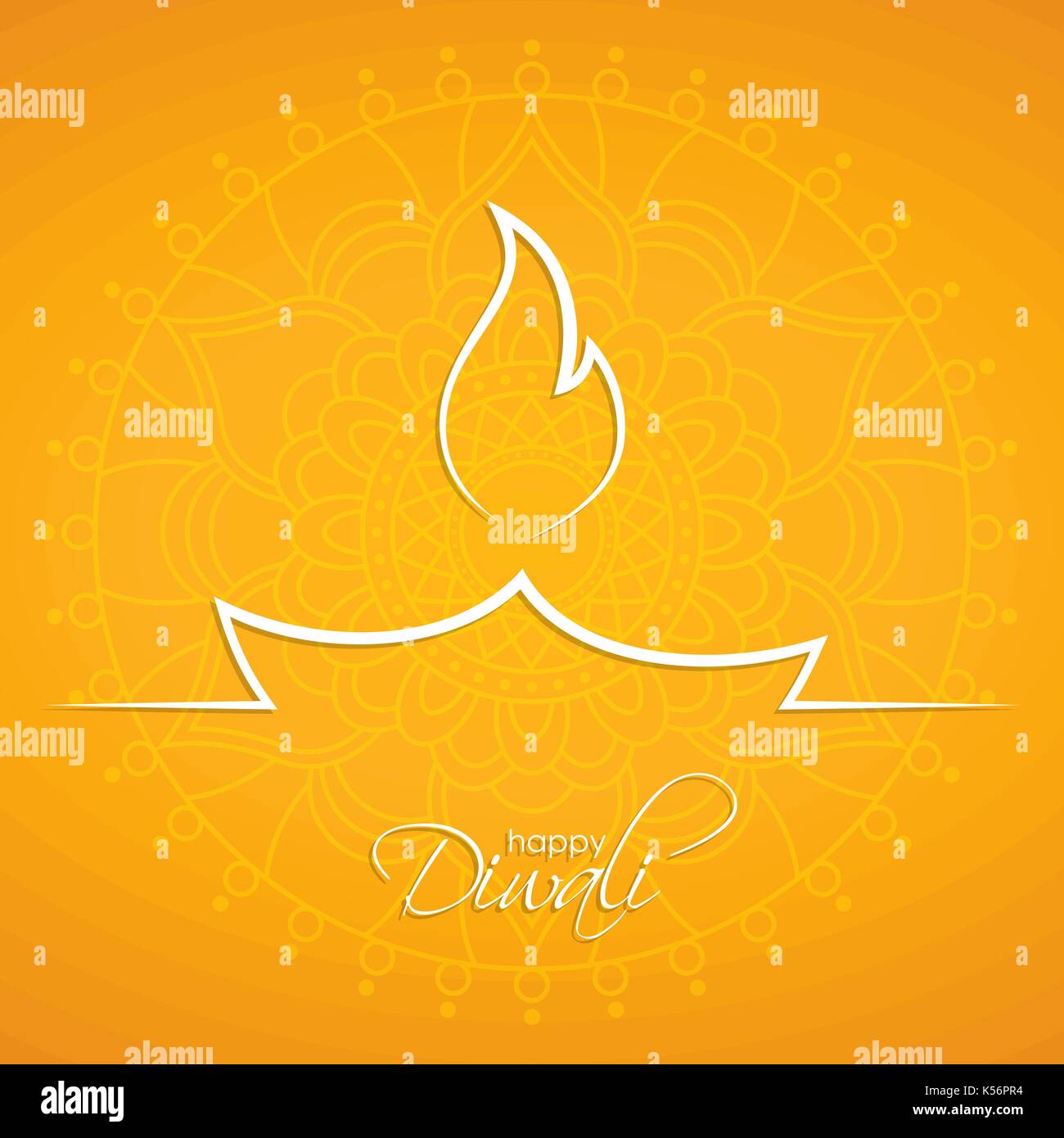 Diya indien lampe à huile. La fête des lumières. happy diwali résumé fond avec ornement pour votre conception de carte de vœux Illustration de Vecteur