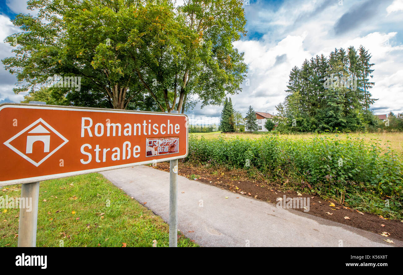 Route romantique sign Banque D'Images