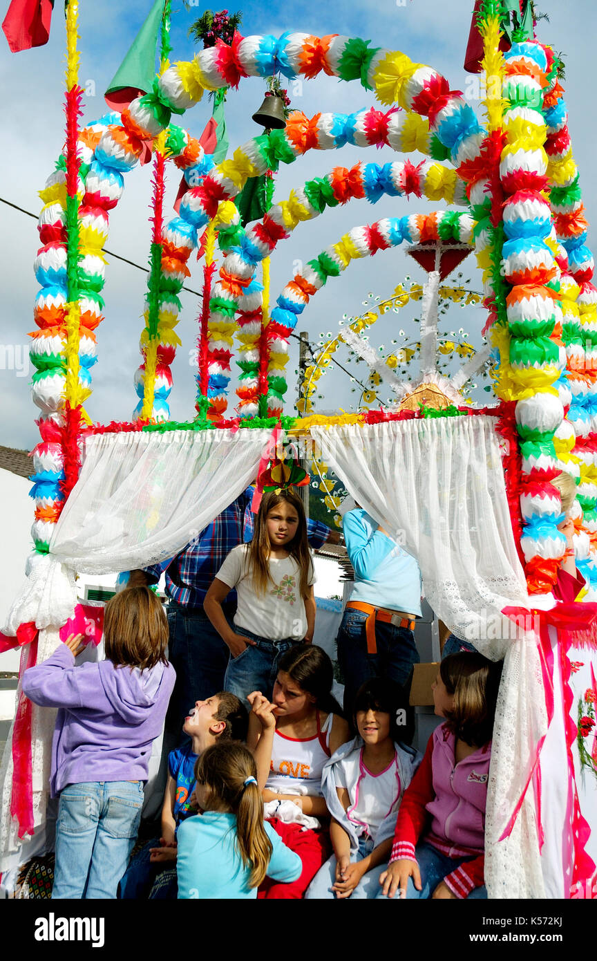 Festivités de l'Espírito Santo (Saint-Esprit). Sete Cidades. L''île de São Miguel, aux Açores. Portugal Banque D'Images