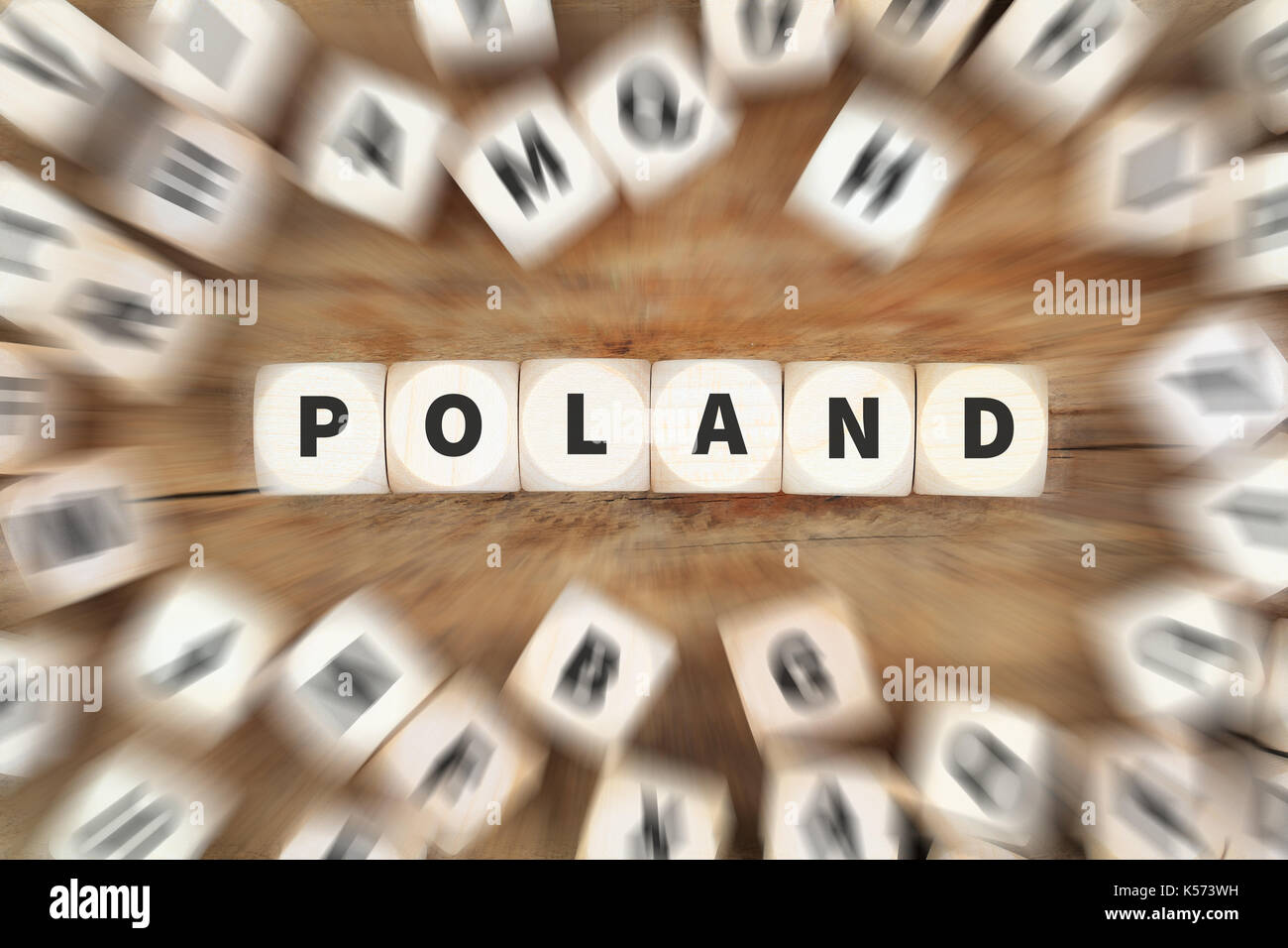 Pologne Pays voyager en voyage d'affaires idée concept dés Banque D'Images
