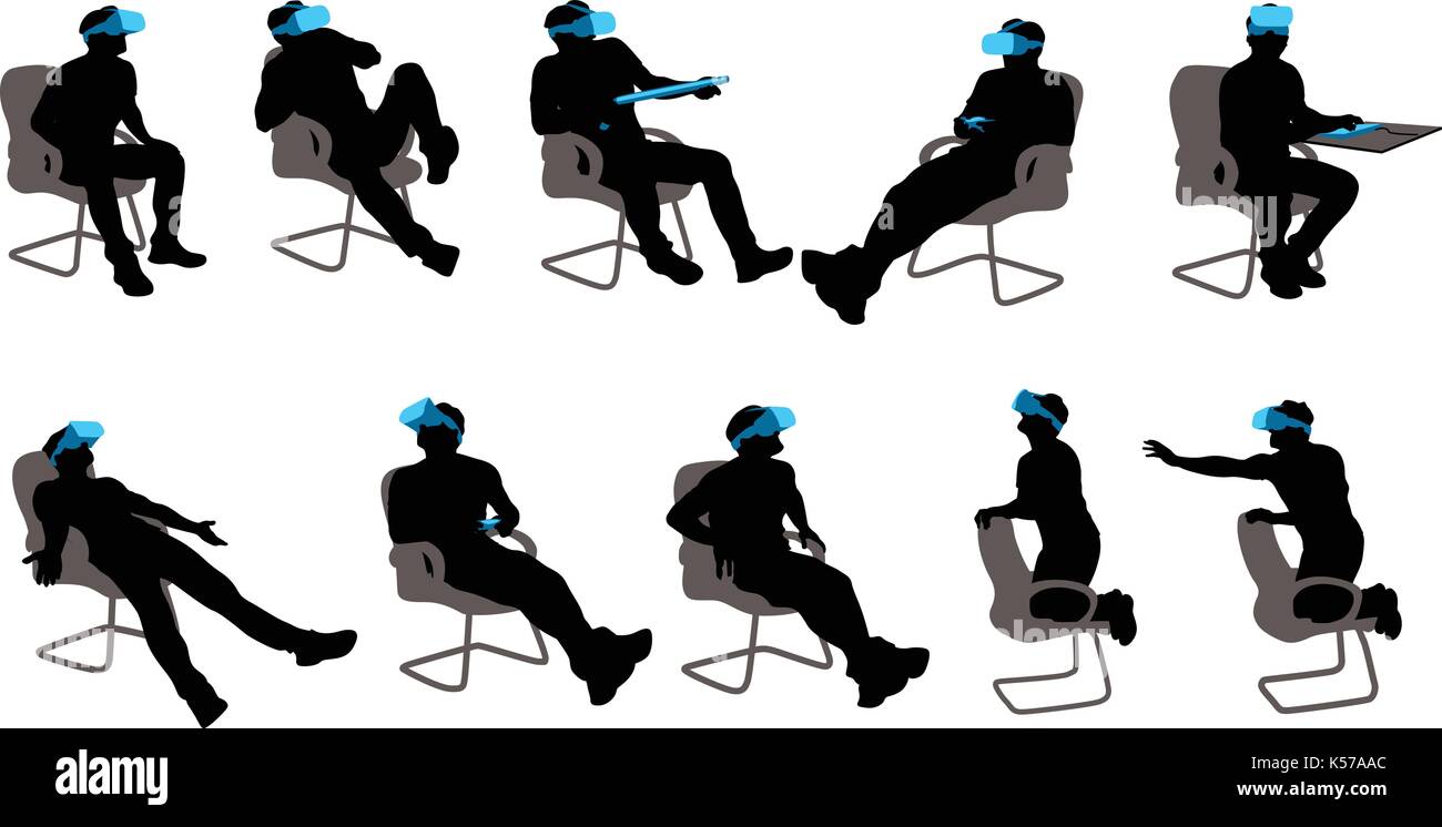 Homme assis vr Illustration de Vecteur