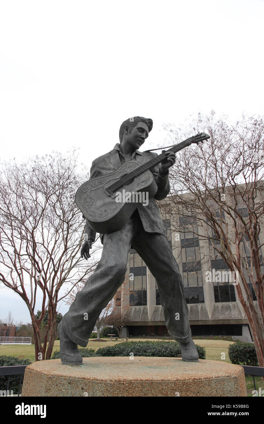 Statue d'Elvis Presley dans Beale street, Memphis, Tennessee, États-Unis d'Amérique Banque D'Images