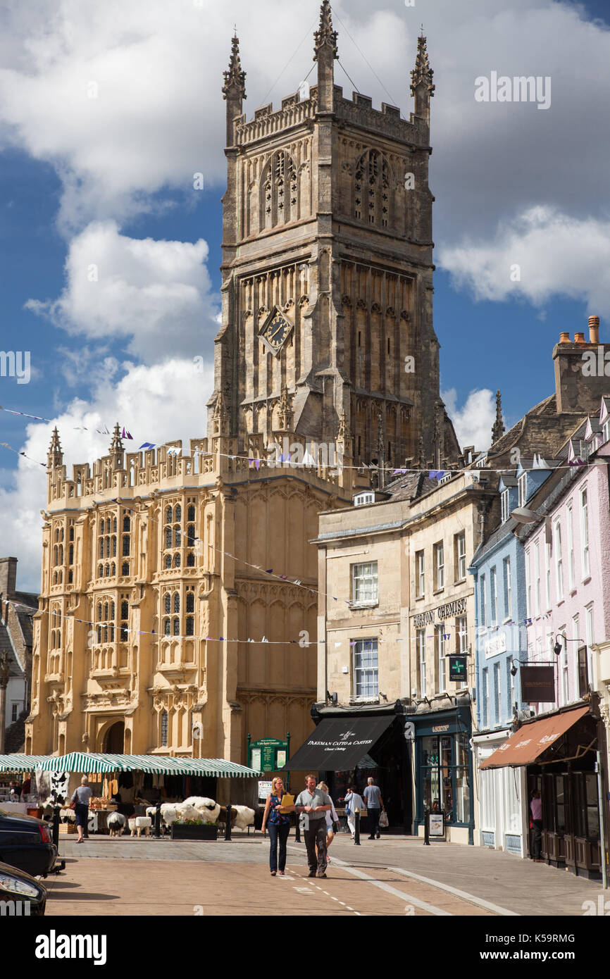 Cirencester, England - 31 août, 2017:Old street à Cirencester, England, United Kingdom Banque D'Images