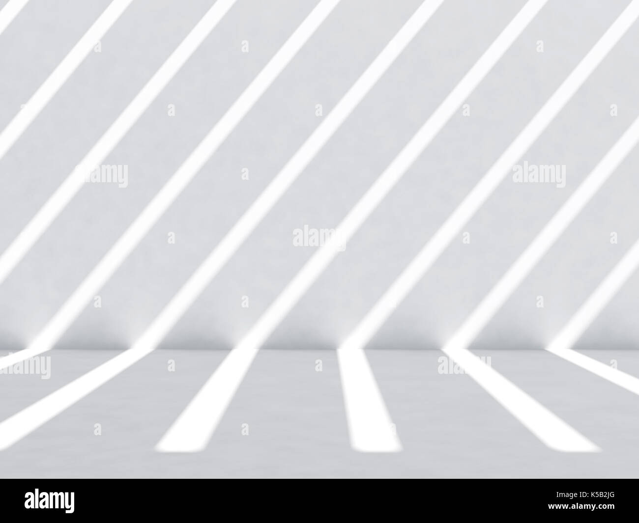 Résumé Contexte intérieur vide. Chambre blanche avec plan des rayons lumineux sur le mur et marbre, vue avant, 3d illustration Banque D'Images