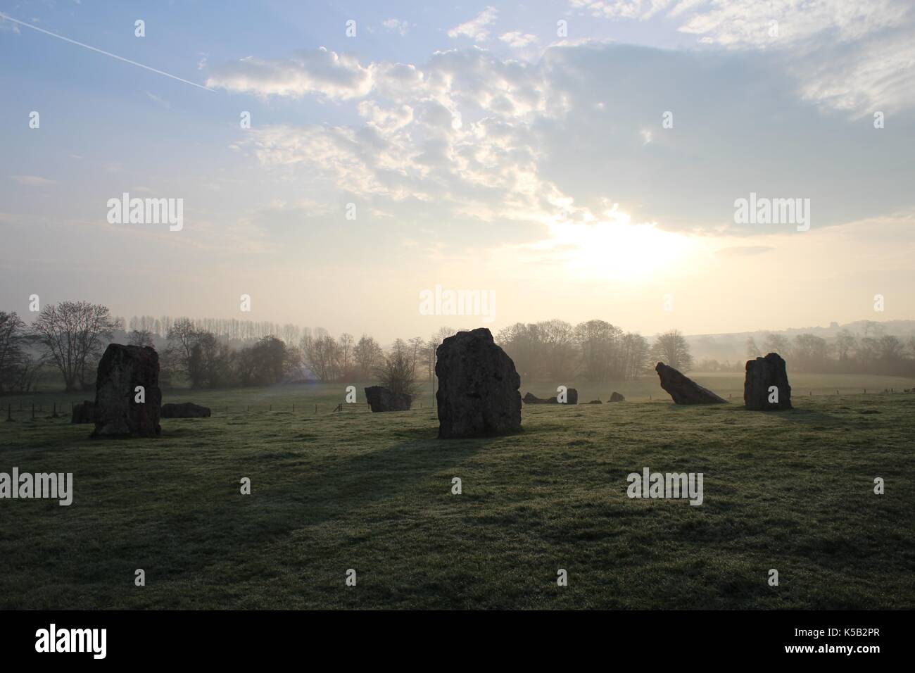 Stanton drew stone circles à Somerset, Royaume-Uni Banque D'Images