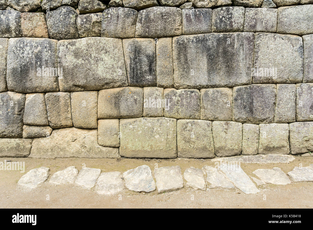 Mur inca dans la ville de Machu picchu, Pérou- Banque D'Images