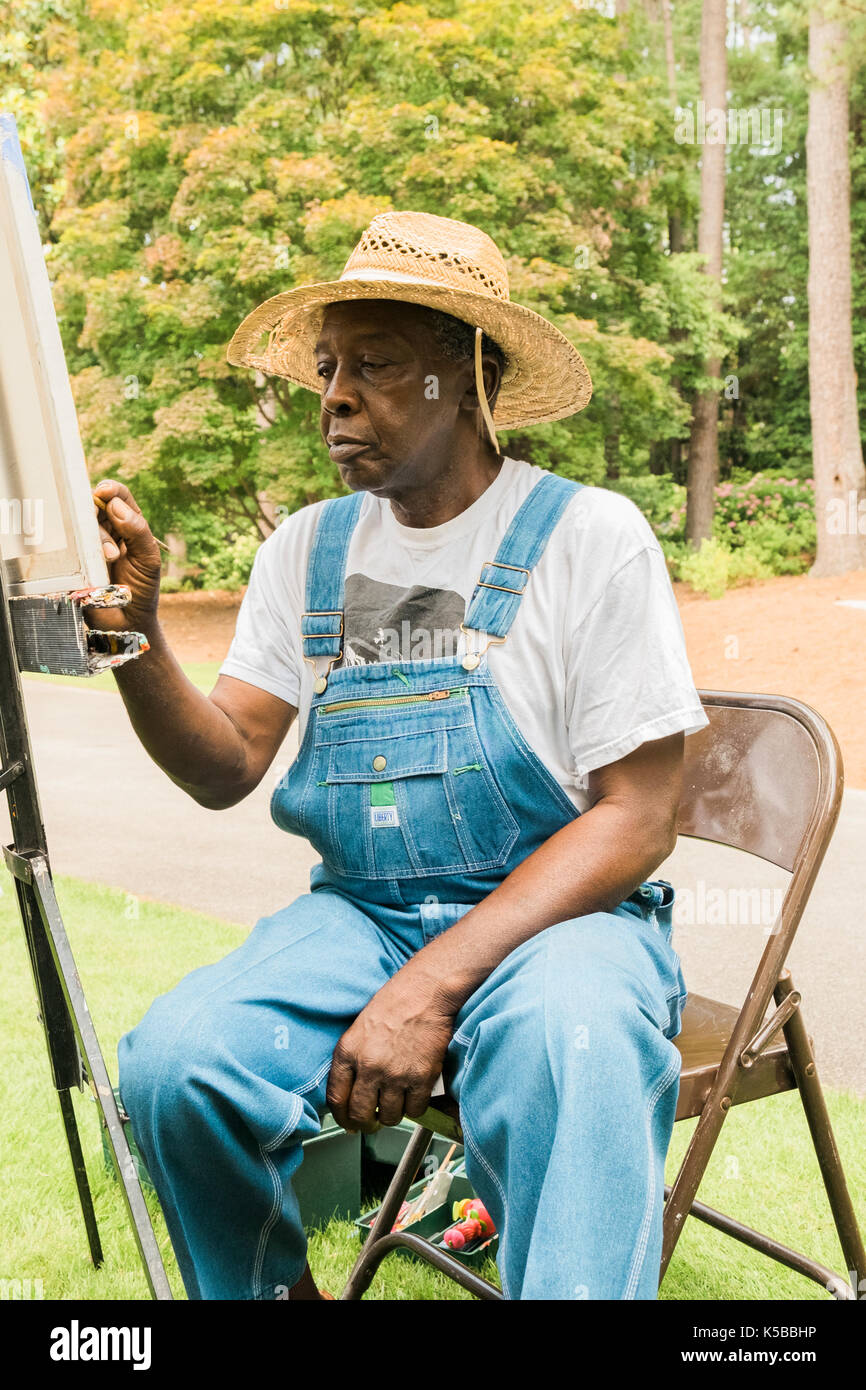 Portrait de maurice cook, un africain-américain folk art peintre, Alabama usa. Banque D'Images