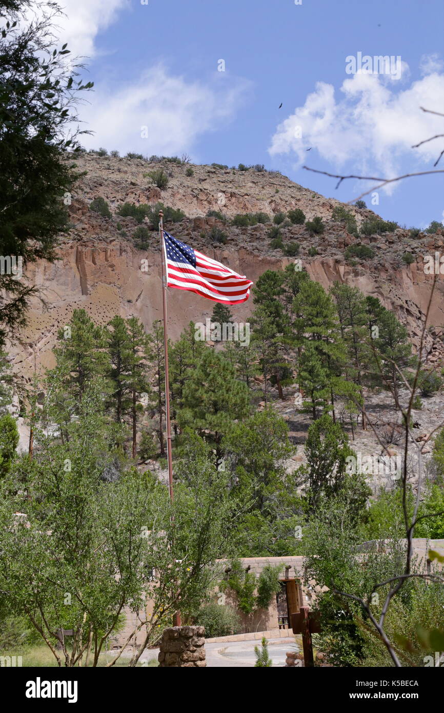 Plus de drapeau Bandelier National Monument Banque D'Images