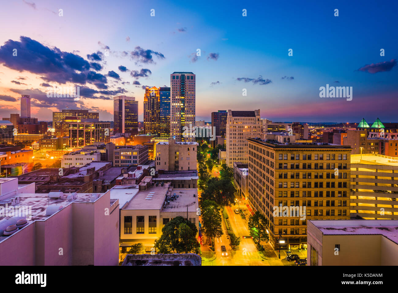 Birmingham, Alabama, USA Centre-ville de la ville. Banque D'Images