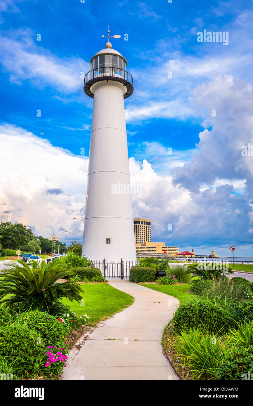 Biloxi, Mississippi USA au phare de Biloxi. Banque D'Images