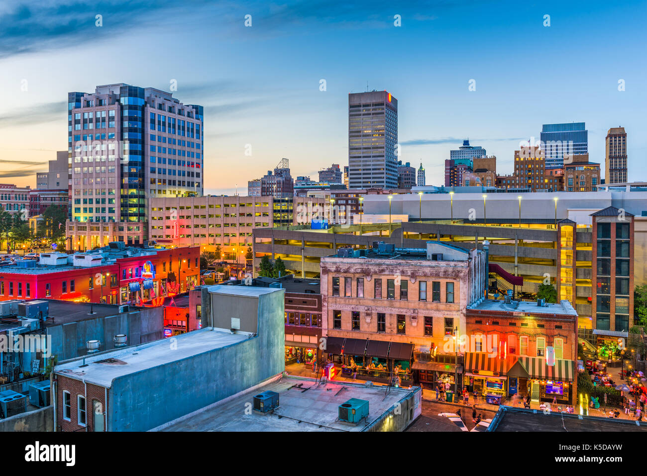 Memphis, Tennessee, USA sur le centre-ville. Banque D'Images