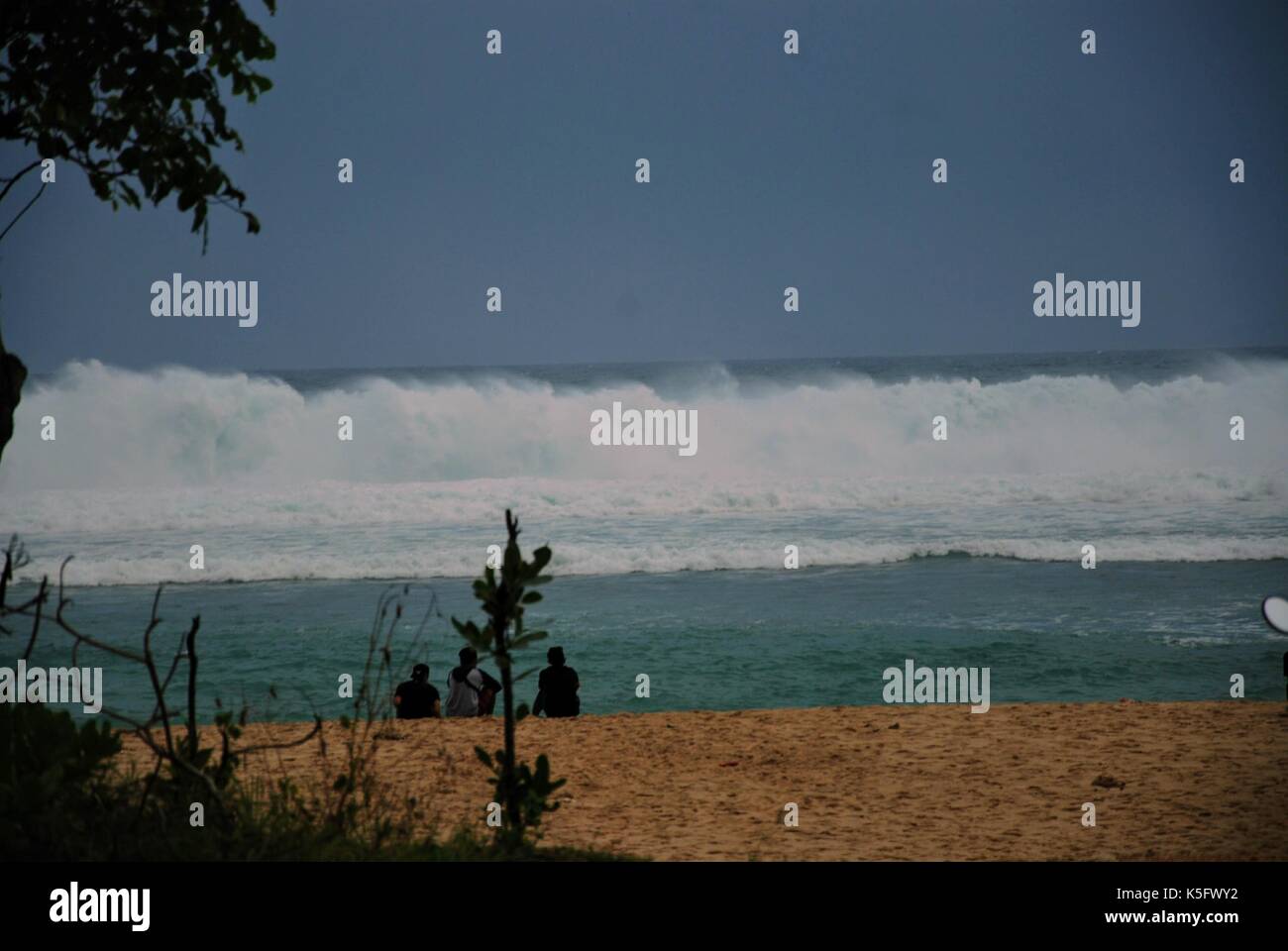 Vue sur une plage à Bali, Indonésie Banque D'Images