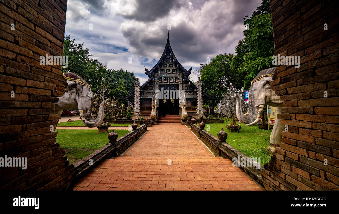 Wat lok moli, Chiang Mai, Thaïlande Banque D'Images