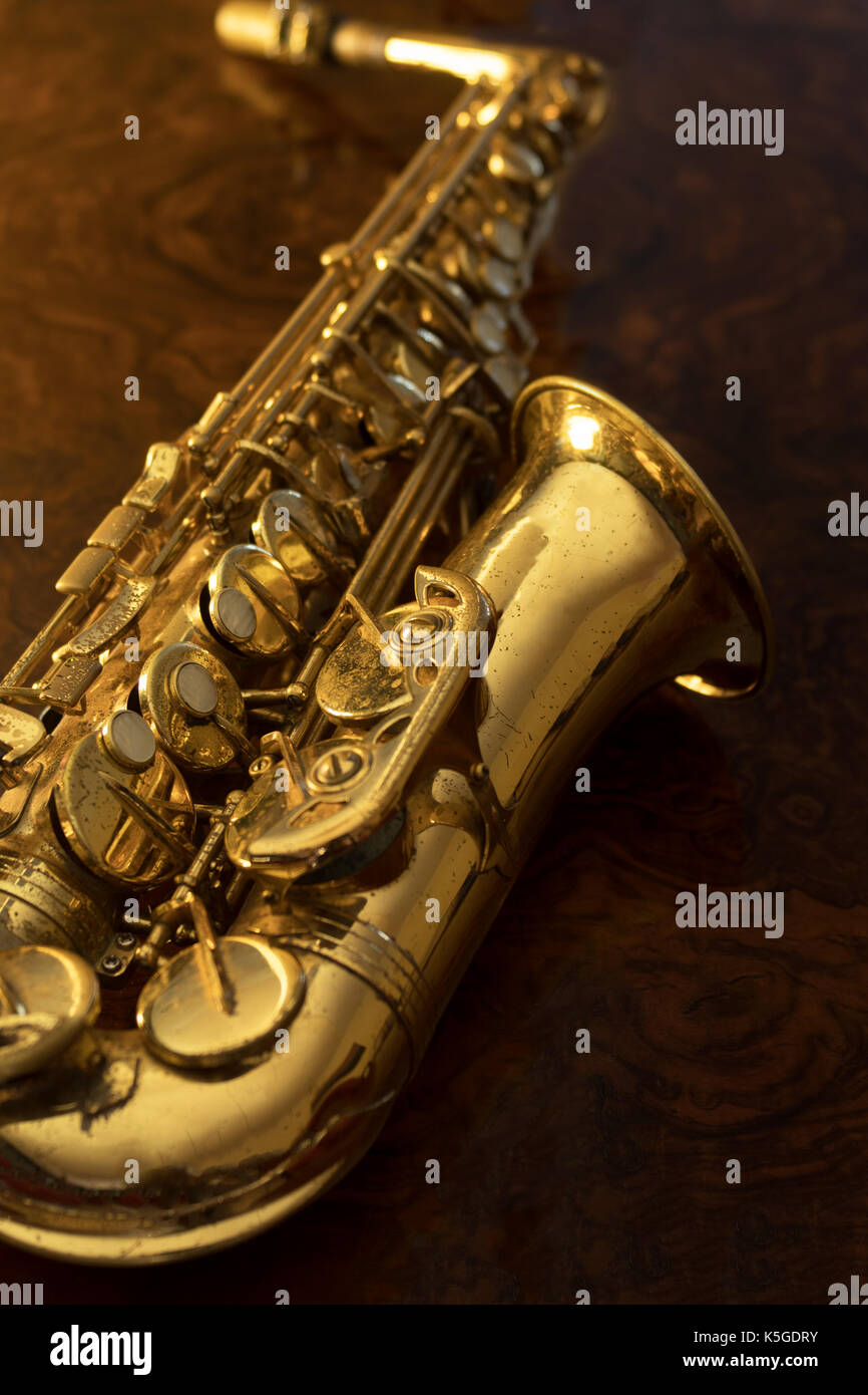 Le saxophone alto, gros plan Banque D'Images