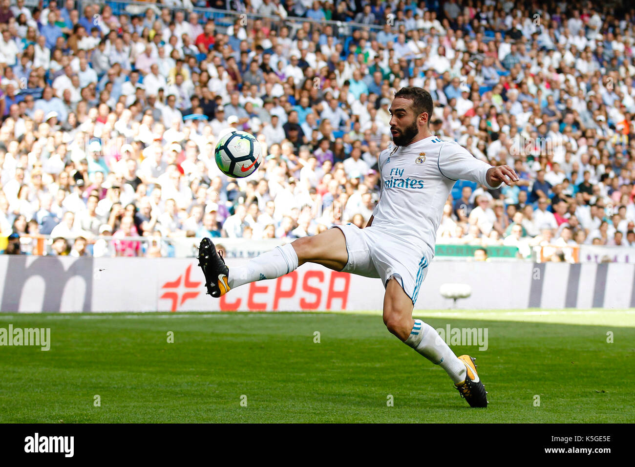 Daniel Carvajal Ramos (2) joueur du Real Madrid. La Liga entre le Real Madrid vs Levante UD au Santiago Bernabeu à Madrid, Espagne, le 9 septembre 2017 . Banque D'Images