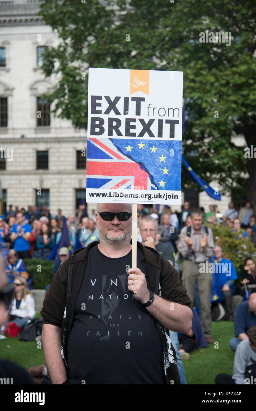 Londres, Royaume-Uni. 9 septembre 2017. Marche du peuple pour l'Europe - ˜sortie du Brexit. Crédit: A.Bennett crédit: andrew bennett/Alay Live News Banque D'Images