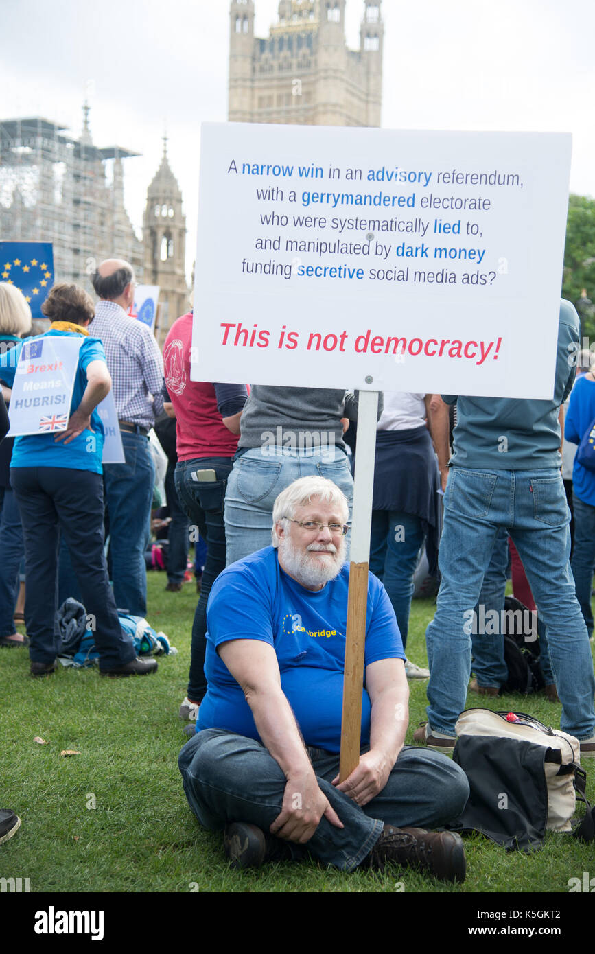 Londres, Royaume-Uni. 9 septembre 2017. La marche du peuple pour l’Europe – « ce n’est pas la démocratie ». Crédit : A.Bennett Banque D'Images