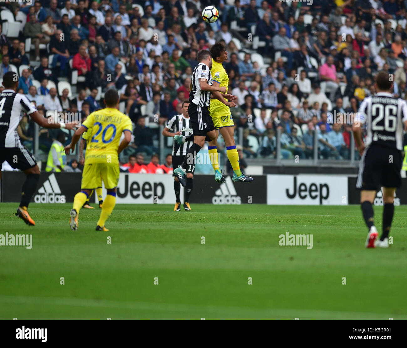 Turin, Italie. 9 septembre, 2017. Au cours de la serie d'un match de football entre la Juventus et l'ac chievo verona de Allianz Stadium le 09 septembre 2017 à Turin, Italie. crédit : antonio polia/Alamy live news Banque D'Images