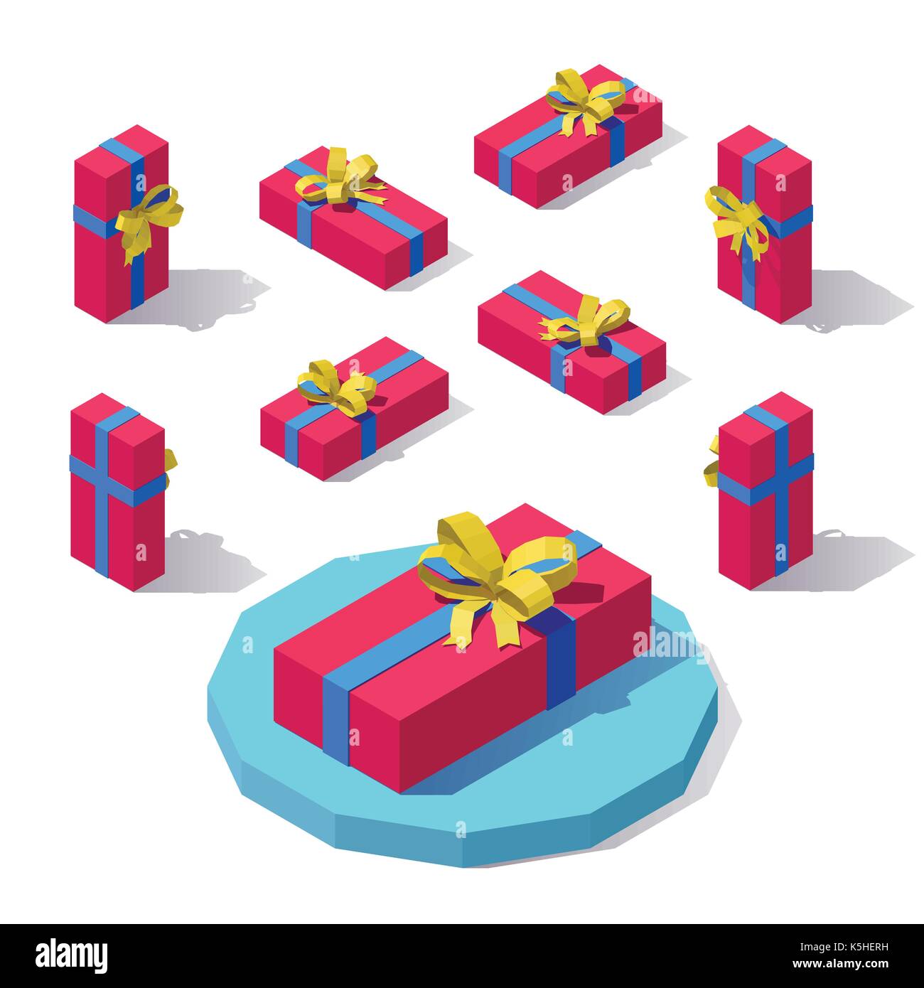 Plate horizontale boîte-cadeau Illustration de Vecteur