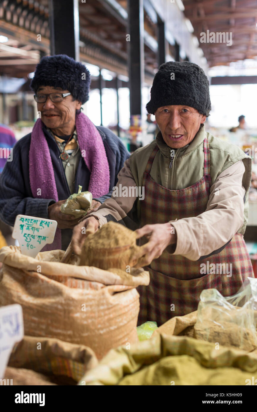 Week-end marché couvert à Thimphu, Bhoutan de l'ouest Banque D'Images