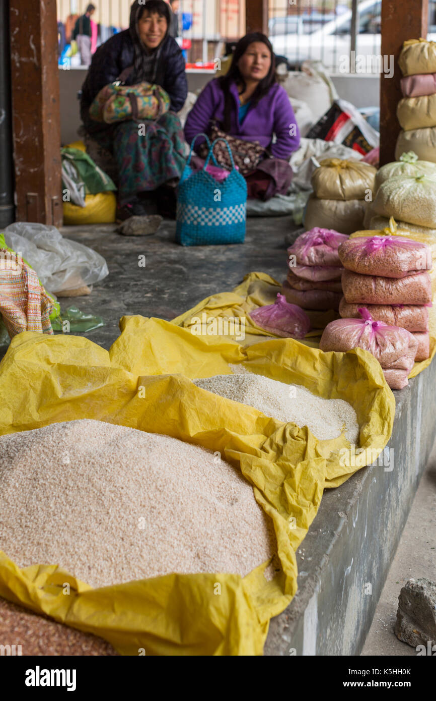 Week-end marché couvert à Thimphu, Bhoutan de l'ouest Banque D'Images